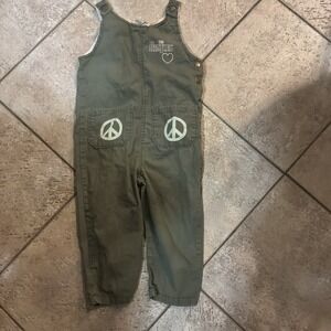 Beatles Peace Sign Toddler 4t Overalls Hippie Boho‎ Garden Junk Food